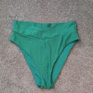 Aerie Crossband Teal High Waisted High Cut Cheeky Bikini Bottom